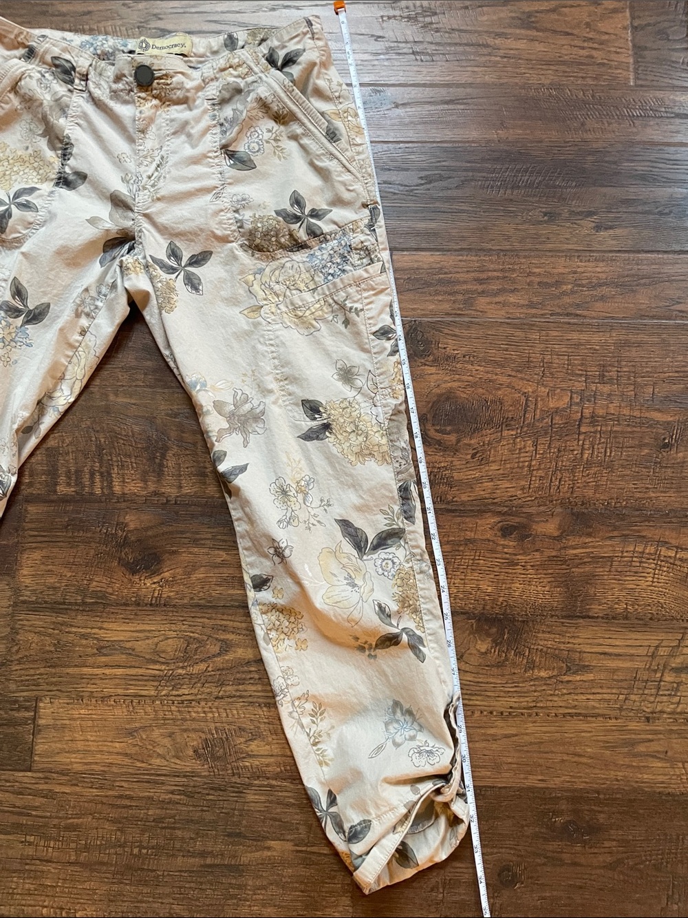 Democracy Cream Floral Utility Pants - Picture 6 of 8
